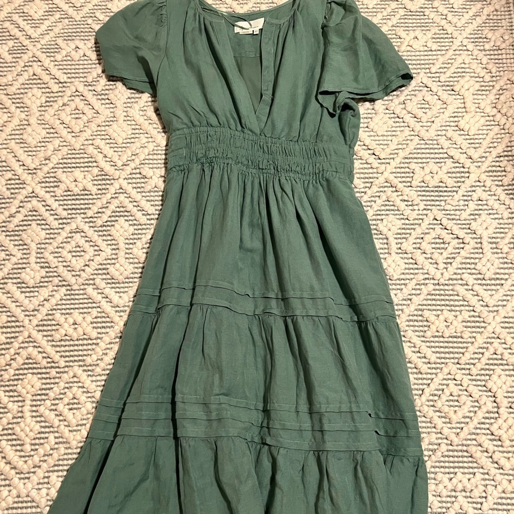 Anthropologie Somerset Linen Maxi in Green